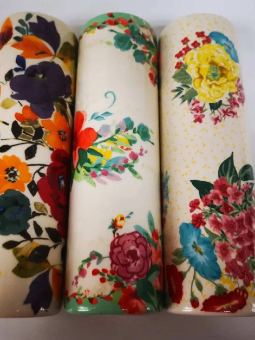 Pioneer Woman Ceramic rolling pin vintage floral pattern 1pc